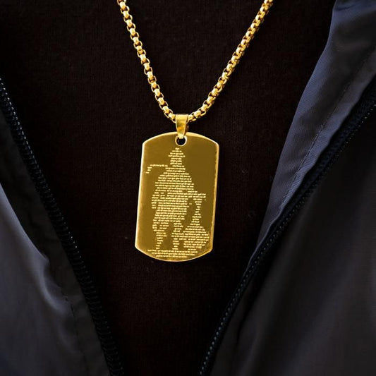 🕉️ Golden Hanuman Chalisa Pendant with Chain – Divine Protection & Power! ✨