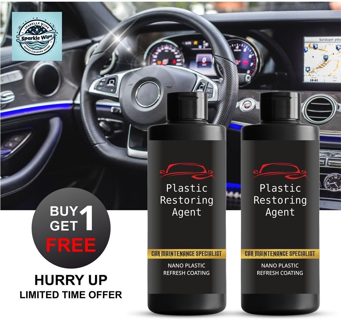 🚘Plastic Car Revitalizing Coating Agent 100ml each – Buy 1 Get 1 Free Deal!✨✨