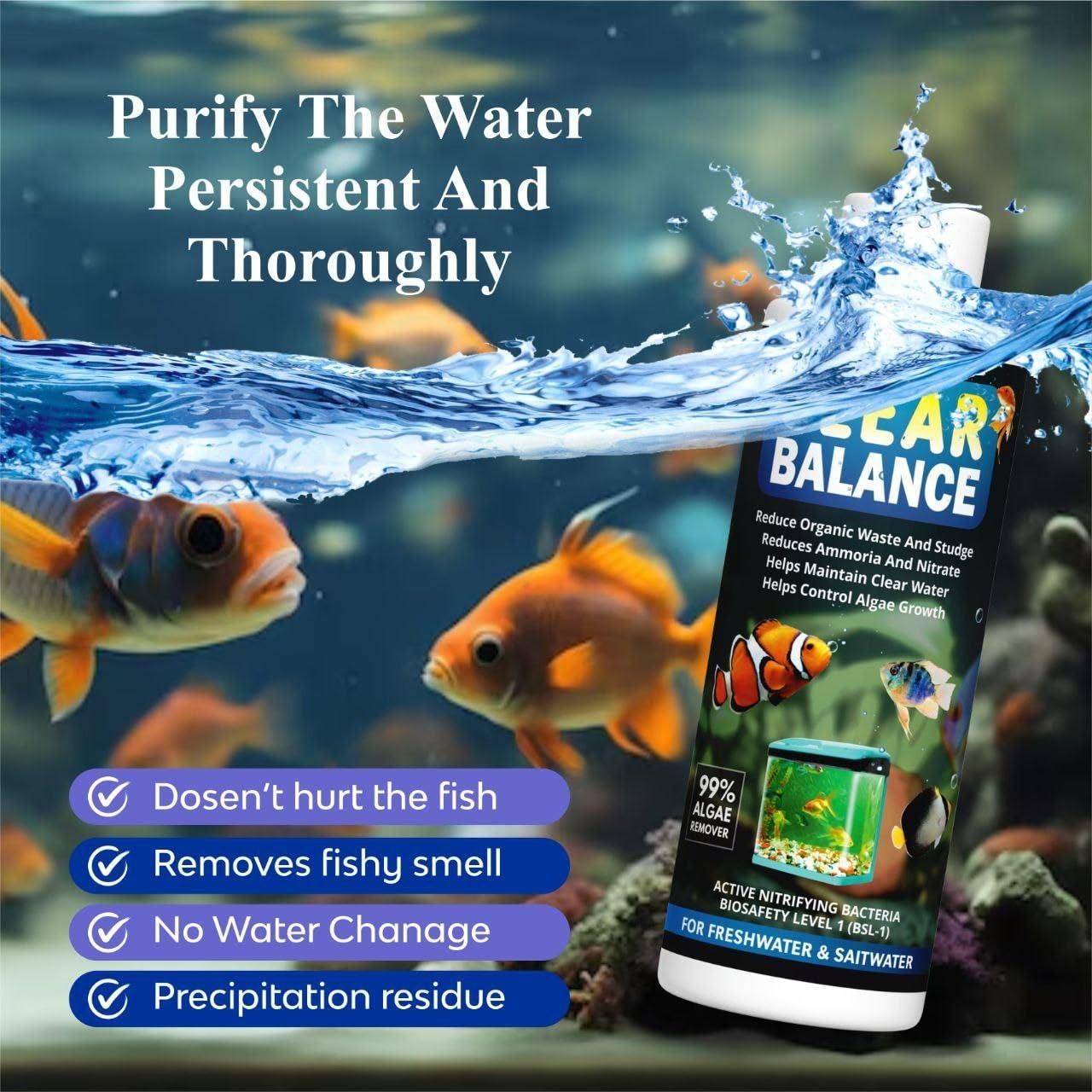 🐠💧 Clear Balance Fish Tank Water Purifier 120ml – Buy 1 Get 1 FREE! 🆓✨