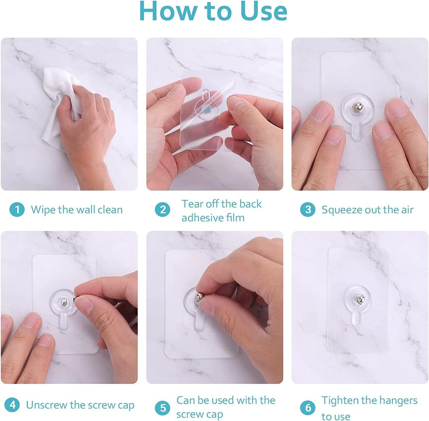 🔩 20PCS Heavy-Duty Wall Hooks – No-Drill, Waterproof & Reusable Stick-On Screws! 🛠️🏡