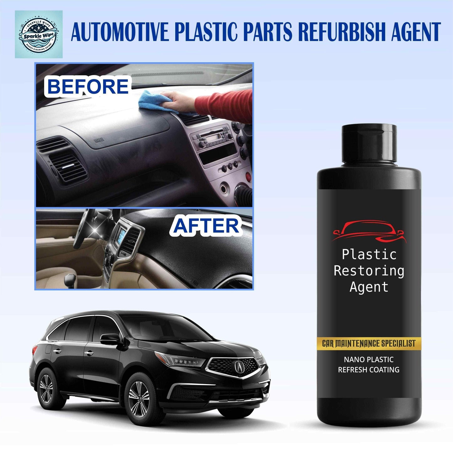 🚘Plastic Car Revitalizing Coating Agent 100ml each – Buy 1 Get 1 Free Deal!✨✨